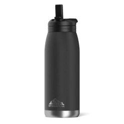 Flow 32oz Stainless Steel Insulated Water Bottle With Straw Lid Bottle - Black