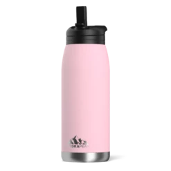 Flow 32oz Stainless Steel Insulated Water Bottle With Straw Lid Bottle- Pink