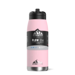 Flow 32oz Stainless Steel Insulated Water Bottle With Straw Lid Bottle- Pink 8 Flow 32oz Stainless Steel Insulated Water Bottle With Straw Lid Bottle- Pink -HYDRAPEAK Sales backblack1 46