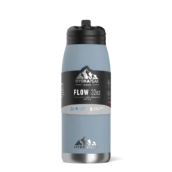 Flow 32oz Stainless Steel Insulated Water Bottle With Straw Lid Bottle- Storm -HYDRAPEAK Sales backblack1 50