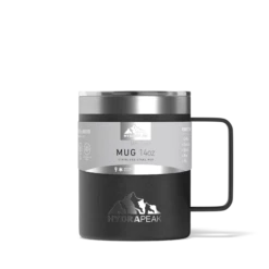 Savor 14oz Stainless Steel Insulated Coffee Mug With Handle Mug - Black -HYDRAPEAK Sales blacksleeve