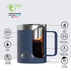 Savor 14oz Stainless Steel Insulated Coffee Mug With Handle Mug - Cobalt -HYDRAPEAK Sales cobaltinfo