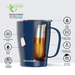 SAVOR 18oz Stainless Steel Insulated Travel Mug - Cobalt -HYDRAPEAK Sales cobaltinfo 87a178ad d816 49d2 9d98 8288f0787a2f