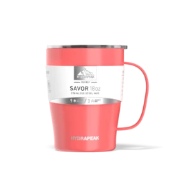 SAVOR 18oz Stainless Steel Insulated Travel Mug- Coral 8 SAVOR 18oz Stainless Steel Insulated Travel Mug- Coral -HYDRAPEAK Sales coralsleeve 3aac23c6 afc6 48d9 b125 b41b8a4d4c59