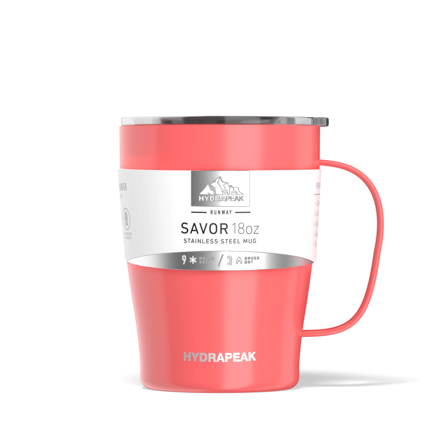 SAVOR 18oz Stainless Steel Insulated Travel Mug- Coral 5 SAVOR 18oz Stainless Steel Insulated Travel Mug- Coral - Image 3