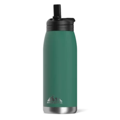 Flow 32oz Stainless Steel Insulated Water Bottle With Straw Lid Bottle- Forest