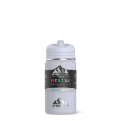 Mini 14oz Stainless Steel Kids Water Bottle With Straw Lid- Ice -HYDRAPEAK Sales frontsleeveIce