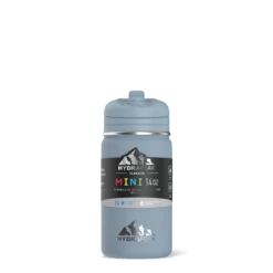 Mini 14oz Stainless Steel Kids Water Bottle With Straw Lid- Storm -HYDRAPEAK Sales frontsleeveStorm
