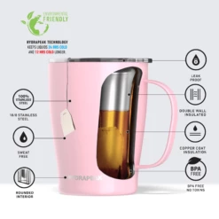 SAVOR 18oz Stainless Steel Insulated Travel Mug - Pink -HYDRAPEAK Sales pinkinfo 04e0f0ef fbb5 4dbf aa12 8c7cda57545a