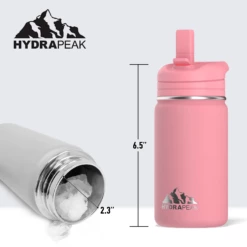 Mini 14oz Stainless Steel Kids Water Bottle With Straw Lid- Bubblegum -HYDRAPEAK Sales scalebubblegum