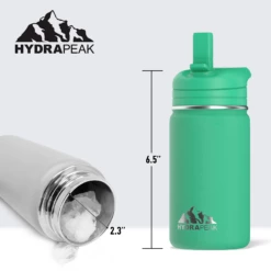 Mini 14oz Stainless Steel Kids Water Bottle With Straw Lid- Jade -HYDRAPEAK Sales scalejade