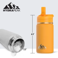 Mini 14oz Stainless Steel Kids Water Bottle With Straw Lid- Mango -HYDRAPEAK Sales scalemango