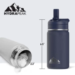 Mini 14oz Stainless Steel Kids Water Bottle With Straw Lid- Navy 11 Mini 14oz Stainless Steel Kids Water Bottle With Straw Lid- Navy -HYDRAPEAK Sales scalenavy