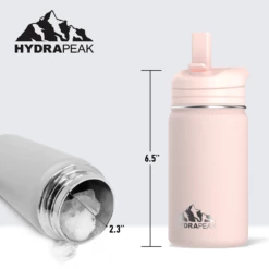 Mini 14oz Stainless Steel Kids Water Bottle With Straw Lid- Seashell -HYDRAPEAK Sales scaleseashell