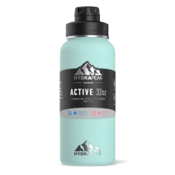 32oz Stainless Steel Insulated Water Bottle With Flexible Chug Lid - Aqua -HYDRAPEAK Sales sleeveaqua