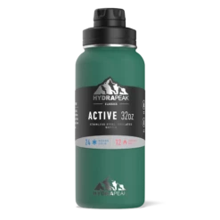 32oz Stainless Steel Insulated Water Bottle With Flexible Chug Lid- Forest Green -HYDRAPEAK Sales sleeveforest