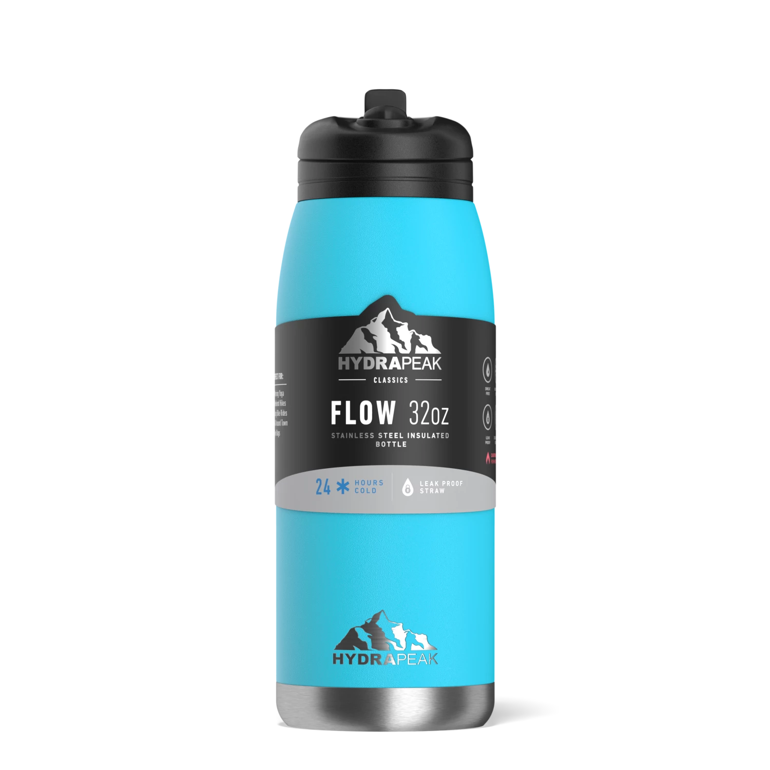 Flow 32oz Stainless Steel Insulated Water Bottle With Straw Lid Bottle- Ocean 5 Flow 32oz Stainless Steel Insulated Water Bottle With Straw Lid Bottle- Ocean - Image 3